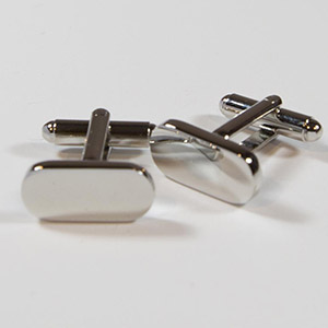 Gemelli Cufflinks Ovale Piatto 100% Ottone